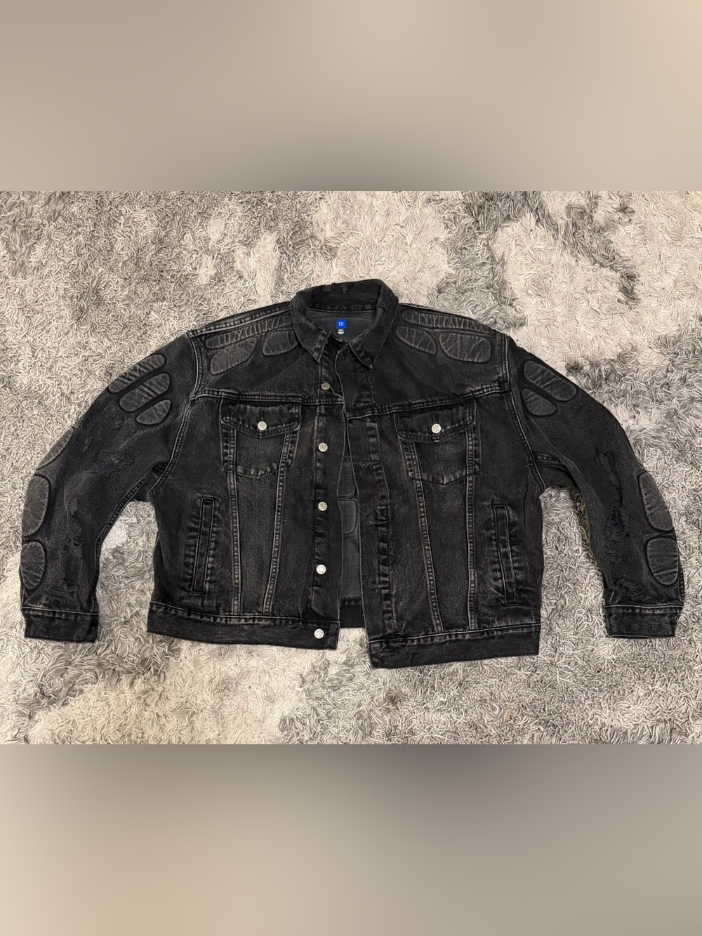 Yeezy Gap 83 Padded Denim Jacket in Dark Grey Wash size Small (Made in China)